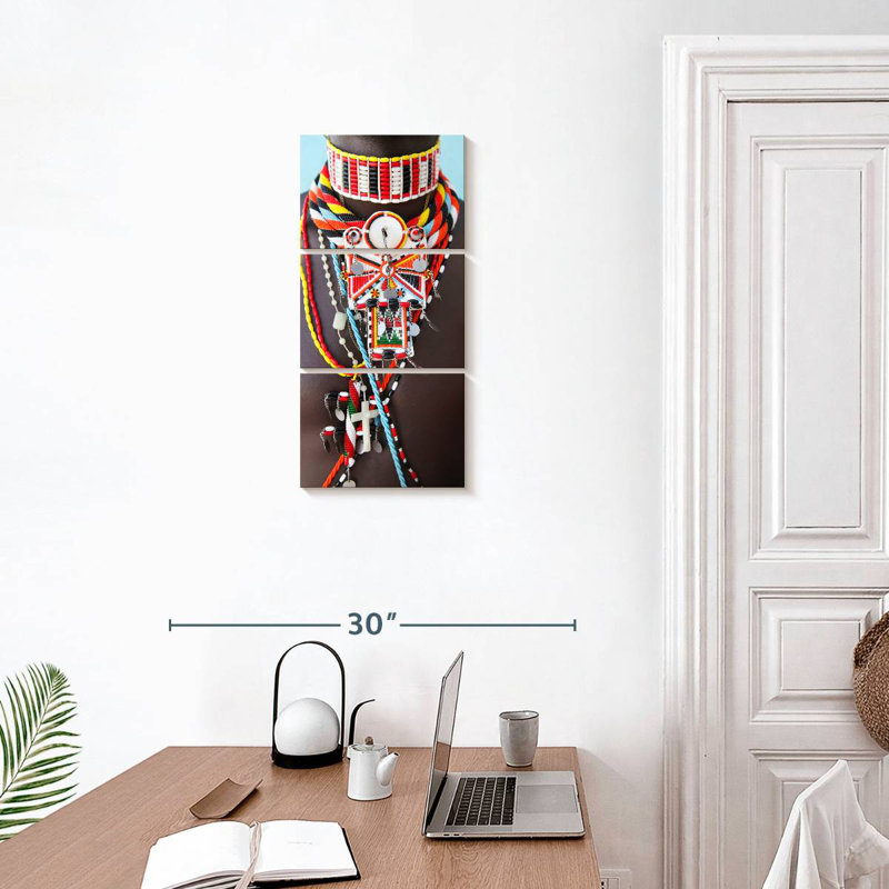 Collier de perles Masai, H 27 po x l 12 po