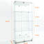 Armoire de rangement en verre trempé blanc ， 3 4 Featuring 3 avec 4 portes, porte verrouillable, panneau arrière miroir pour le salon, 63,4 po de hauteur, 30,87 po de longueur, 13,39 po de largeur, 3 4 tablettes, classique