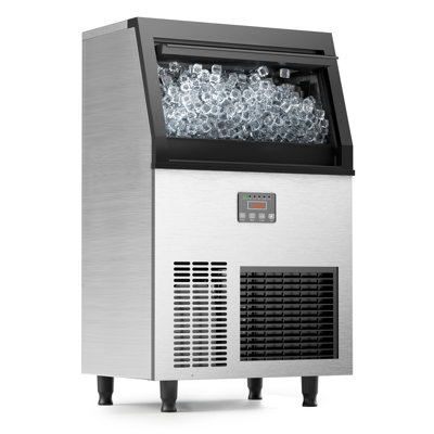 IceOrbit Commercial Ice Maker Machine 200lbs/24h, Under Counter Ice Maker With 50lbs Ice Storage, Air Cooled Stainless Steel Self Cleaning Freestanding Ice Maker