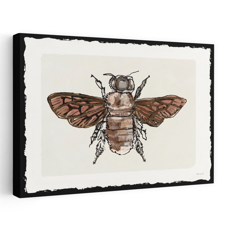 Dessin d'abeille 1, art contemporain d'abeille, H 16 po x l 24 po