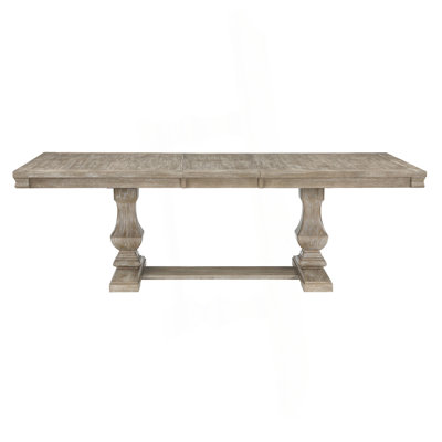 Traditional Style Dining Table With Extension Leaf Brownish Gray Finish Wooden Dining Kitchen Furniture 1Pc