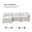 Canapé modulaire modulaire, canapé rembourré, canapé 3 places avec repose-pieds-68449679