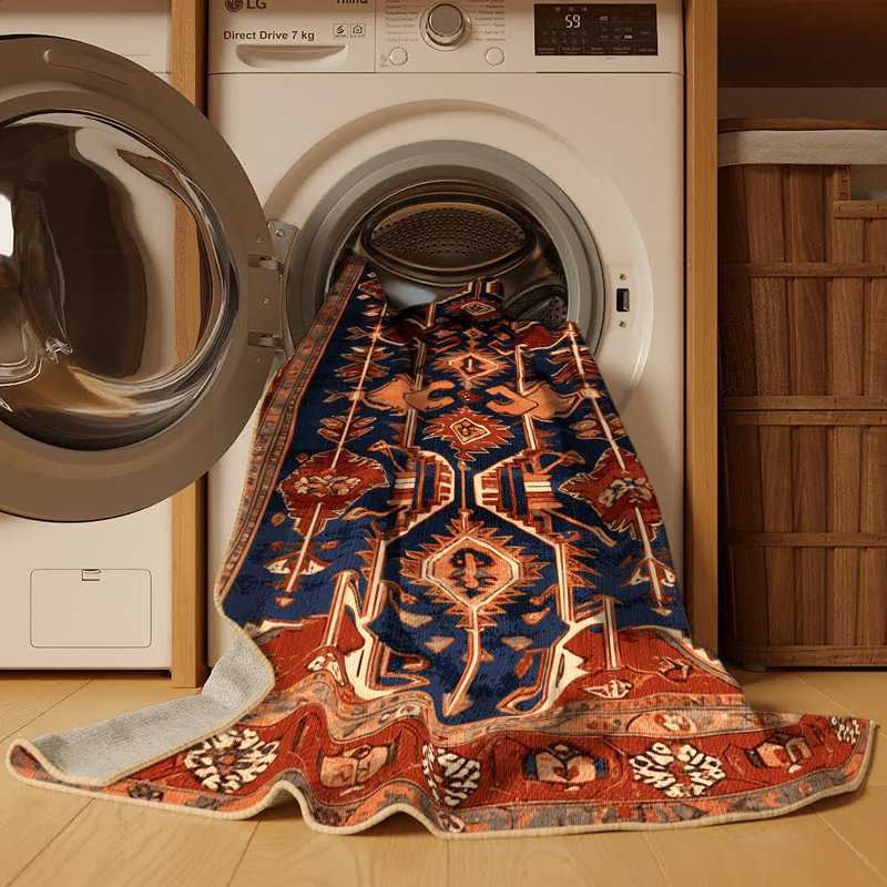 Machine Washable Persian Brown Area Rug, Rectangle 3' x 5'