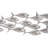 School Of Fish Wall Decor In Silver Leaf