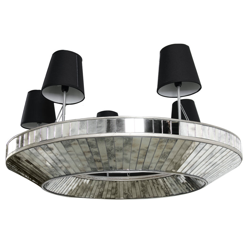 Lustre géométrique à 5 lumières Grubbs, H 14,5 po x l 35,9 po x P 35,9 po