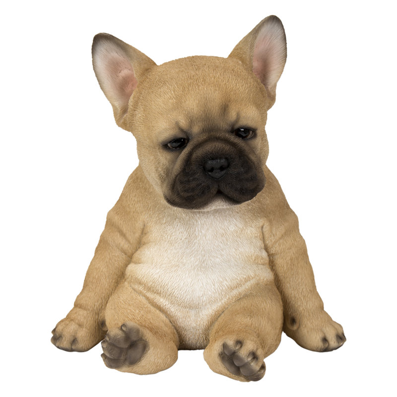 Statue de chiot bouledogue français endormi