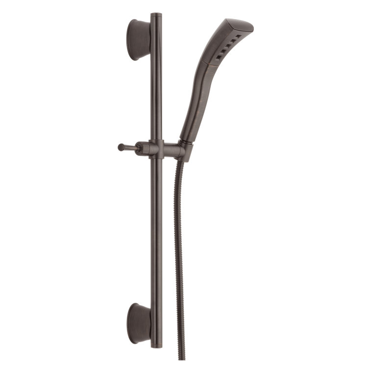 Universal Showering Components Slide Bar Full/Standard Handheld Shower Head with H2Okinetic Technology