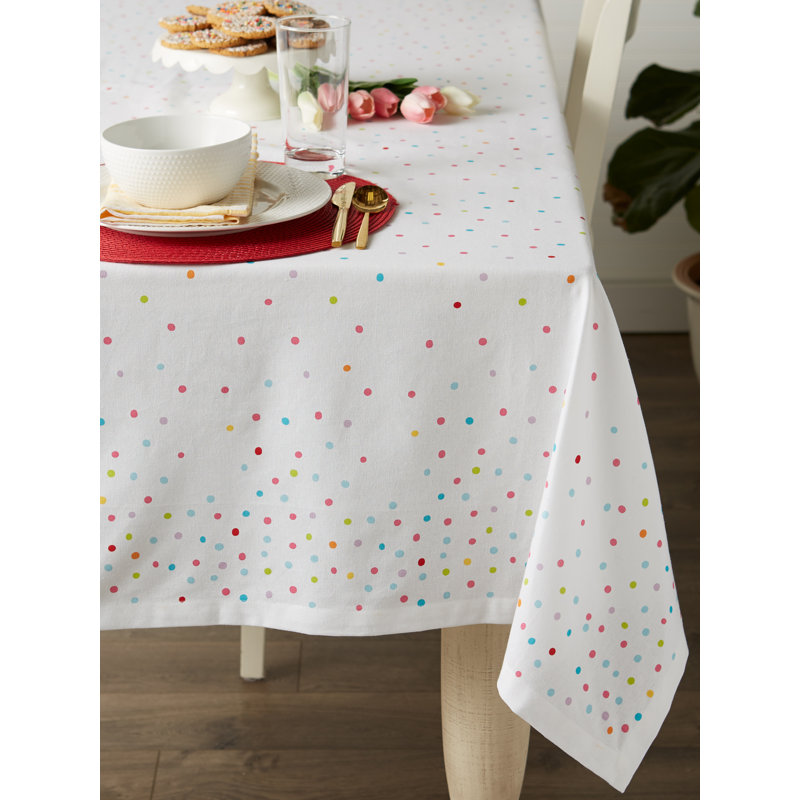 Polka Dots 100% Cotton Square Wedding Tablecloth