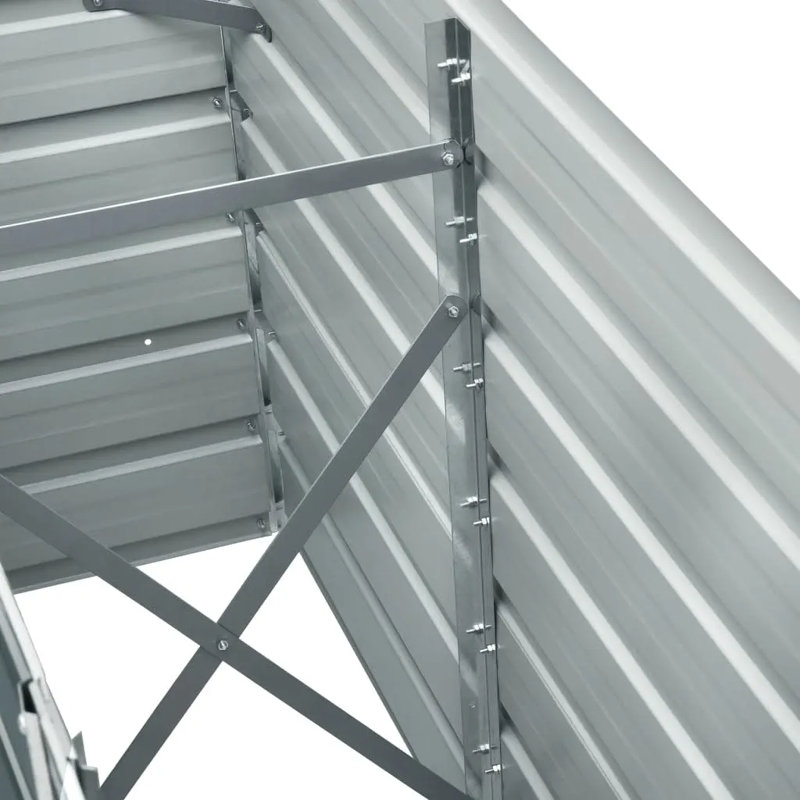 Raised garden bed in galvanized steel, 77cm H x 240cm W x 40cm D, Grey