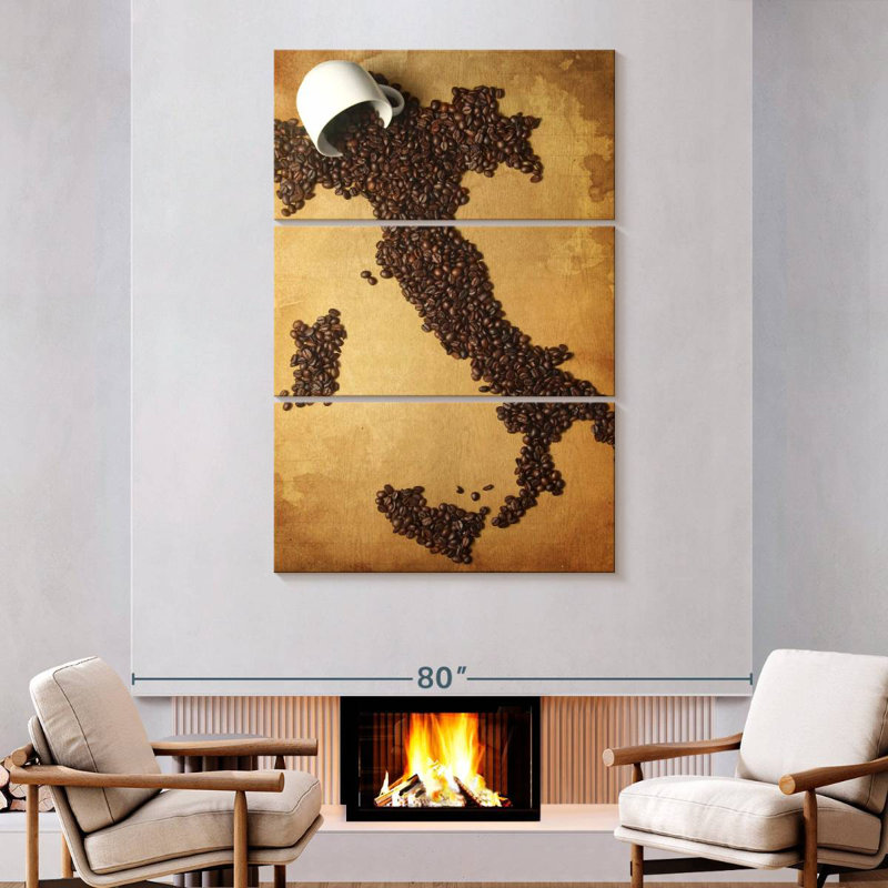 Carte du café italien, H 74 po x l 48 po