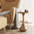 Rustic Pedestal Round End Table