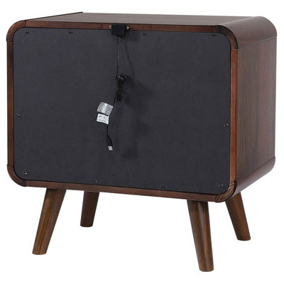 Dark Walnut 2-Drawer Nightstand