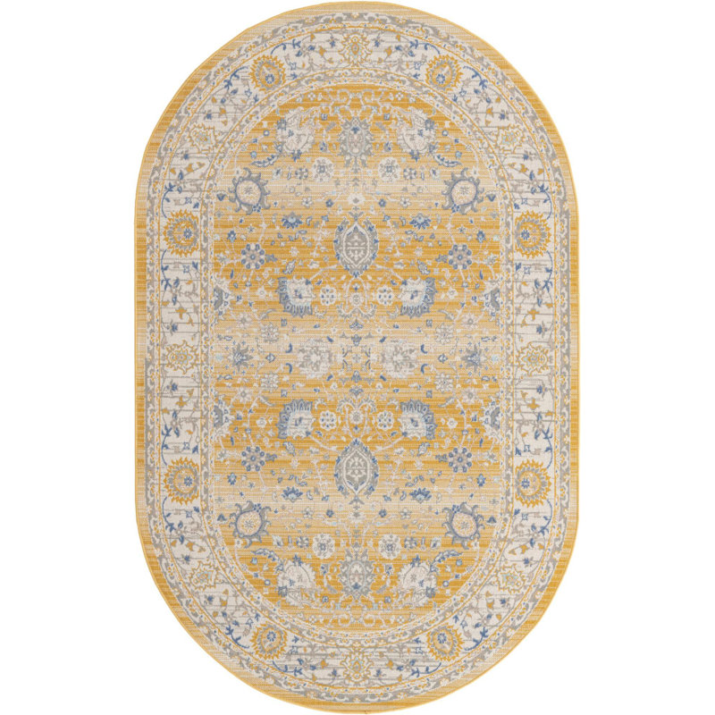 Denena Oriental Indoor Rug, Oval 5' x 8'