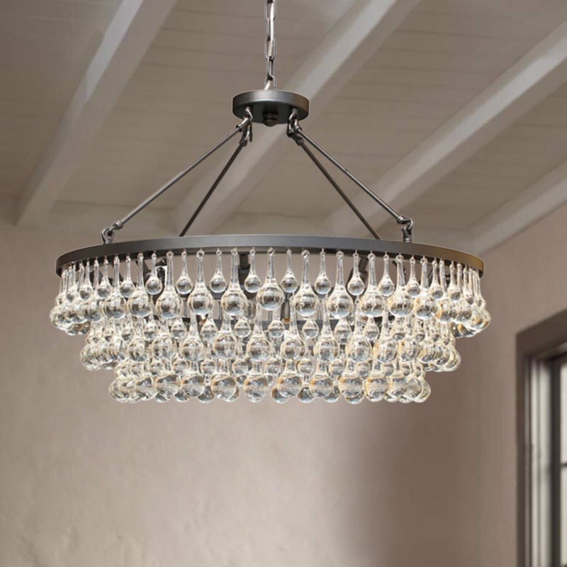 Johnjack 10 - Light Dimmable Tiered Chandelier, Black