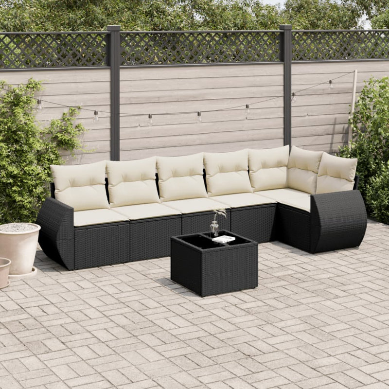 Ensemble de canapé de jardin Vidaxl, Blanc, Noir