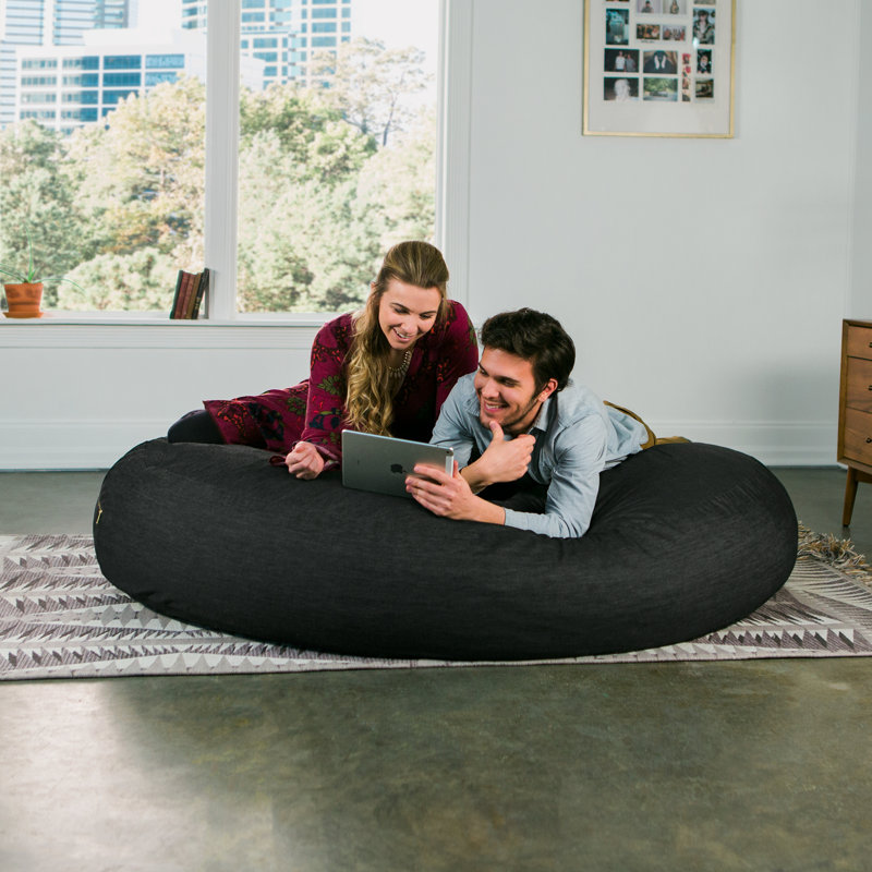 Cocoon 6 Foot Bean Bag Chair - Denim, Black