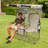 Double Folding Camping Chair With Canopy For 2 Adults Outdoor Loveseat Chair With Cooler Bag Cup Holders Carry Bag-122057326