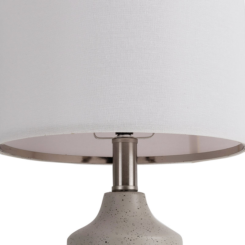 Lampe de table en céramique 17,5 po avec abat-jour en lin blanc naturel SIMPOL