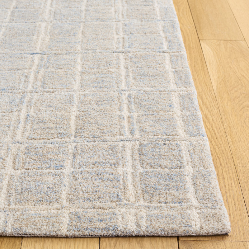 Anatol Hand Tufted Wool/Cotton Geometric Rug in Natural/Beige, Runner 2'3" x 8'
