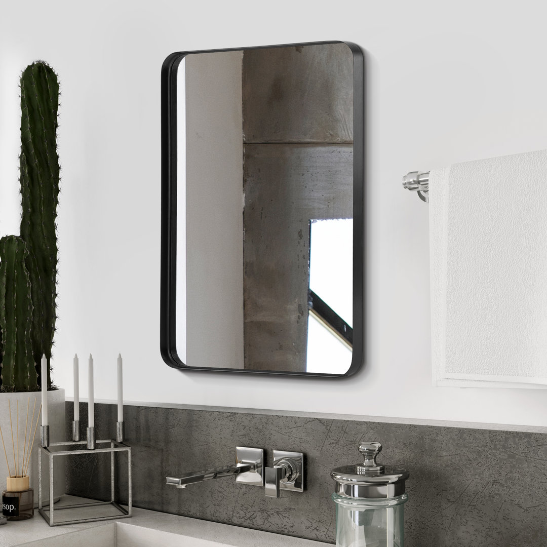 Omolayo Rectangle Wall Mirror, Mounted Wall Decor Bathroom Vanity Mirror, Aluminum Alloy Framed Decorative Accent Mirror Ebern Designs 