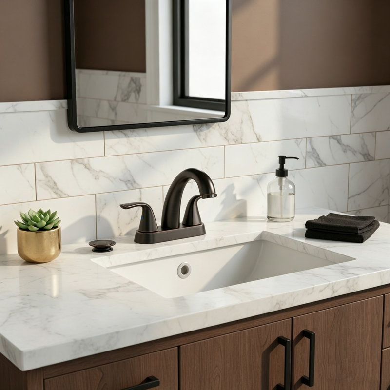 2-handle Bathroom Faucet with Drain Assembly, Oil Rubbed Bronze