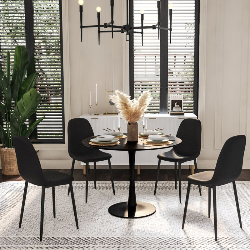 Ensemble repas pour 4 personnes Jolanthe, Noir