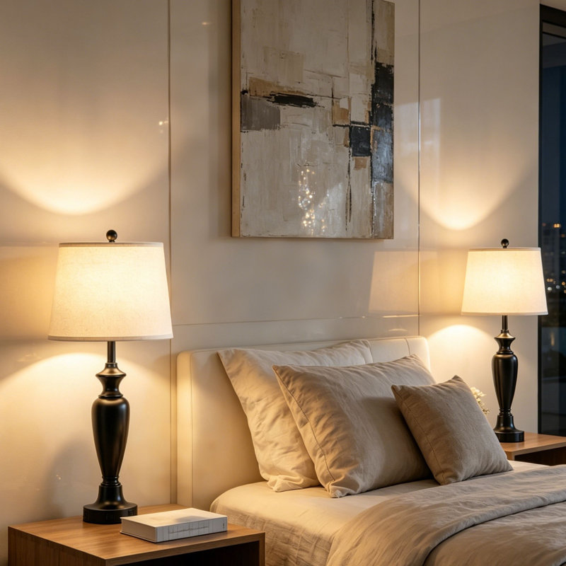 30” Classic Farmhouse Bedside Table Lamps with USB & Type-c Ports, LED Bulb Included, Black
