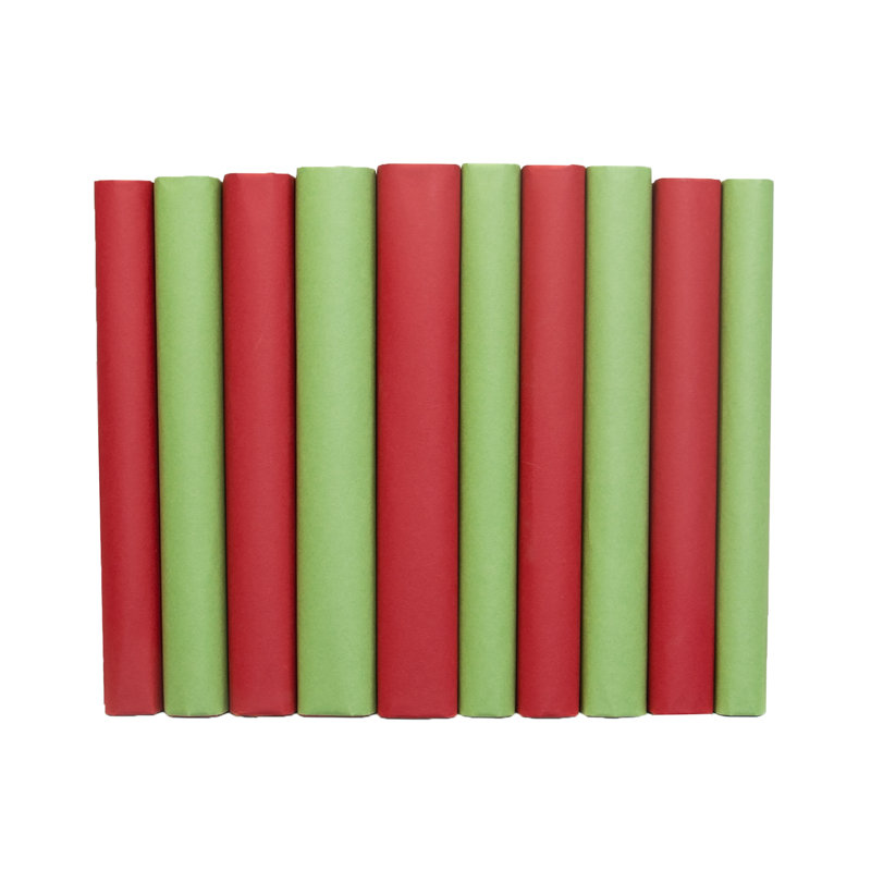 Livres décoratifs - Ensemble de livres en papier «Happy Holiday» - 1 pied de livres rouges et verts