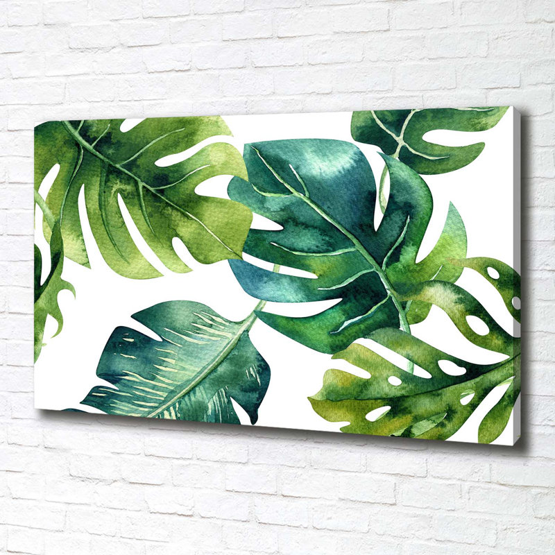 Tropical Leaves - Wrapped Canvas Painting