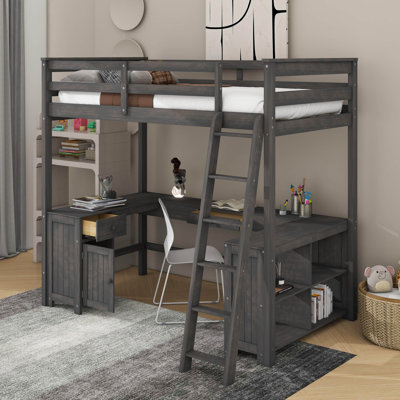 Kids Loft Bed With Built-In-Desk by Harriet Bee