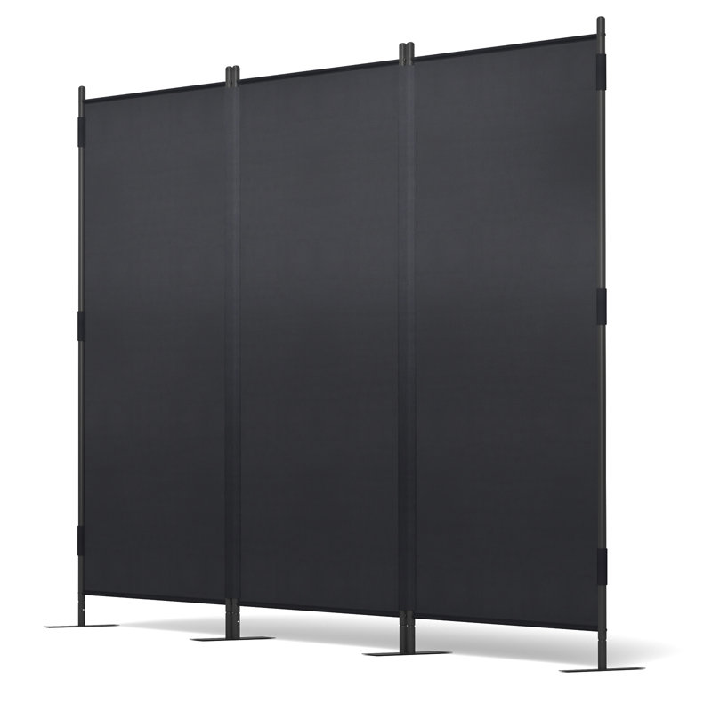 Cloison 3 panneaux en métal l 87,75 po x H 72,5 po Severen, Noir