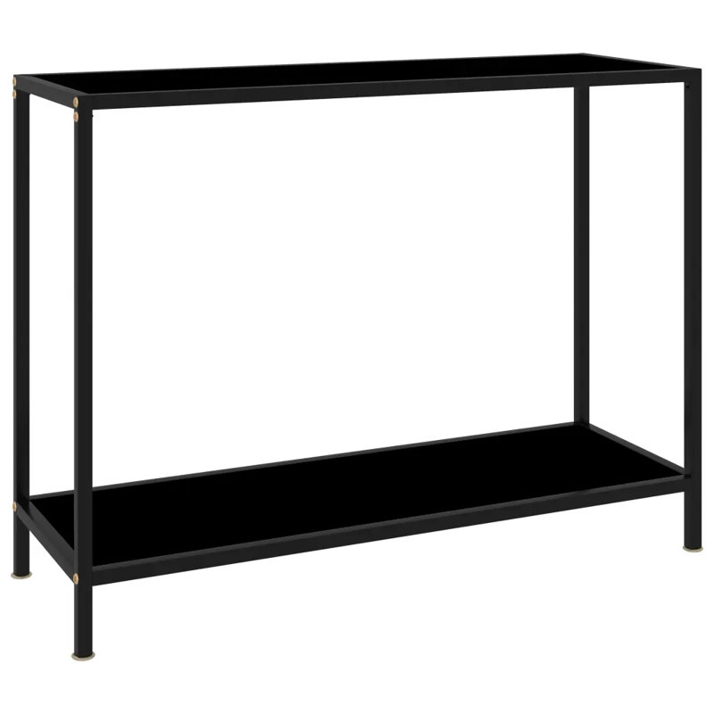 Caspar Glass Top Console Table, 75 H x 100 W x 35 D cm, Black