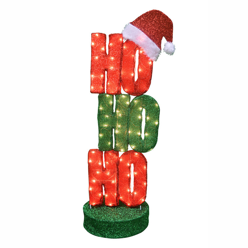 Décoration de Noël 44 "Ho Ho Ho" oscillant rouge et vert