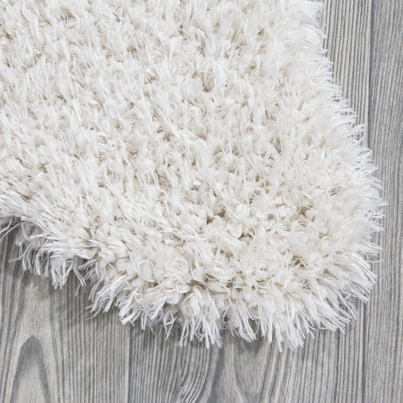 Fuzzy Non-Slip Rubberback Solid Sheepskin Design Soft Indoor Runner Rug