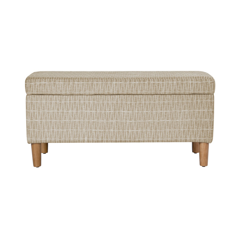 Banc de rangement rembourré Besart, Tan Geometric