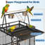 Cage à perroquet 67 po avec support roulant, cage en fer forgé Conure, cage à oiseaux en métal blanc pour petits oiseaux moyens-563567308