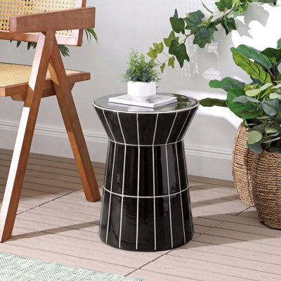 Tabouret de jardin évasé en céramique Zaro
