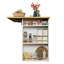 Ensemble d'îlot de cuisine 3 pièces avec armoire de rangement, tiroirs et 2 tabourets-526239271-517228156