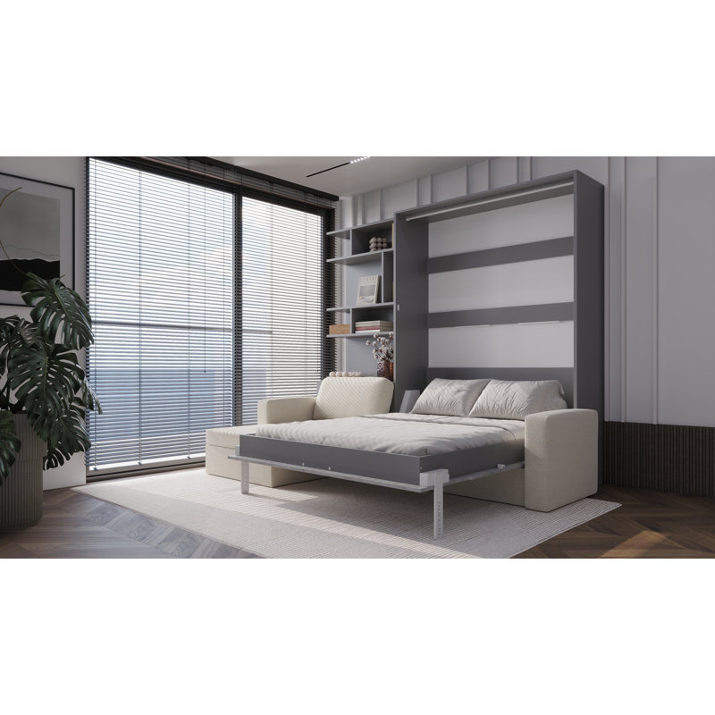 Neidelin Upholstered Bed, Slate Grey/Bronx