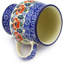 8 oz. Tasse en grès - coquelicots rouges sur fond bleu