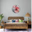Horloge murale en verre trempé, art floral abstrait, accent or gris rose, décoration murale moderne, horloge murale unique, cadeau de pendaison de crémaillère-1635279928-1635279935