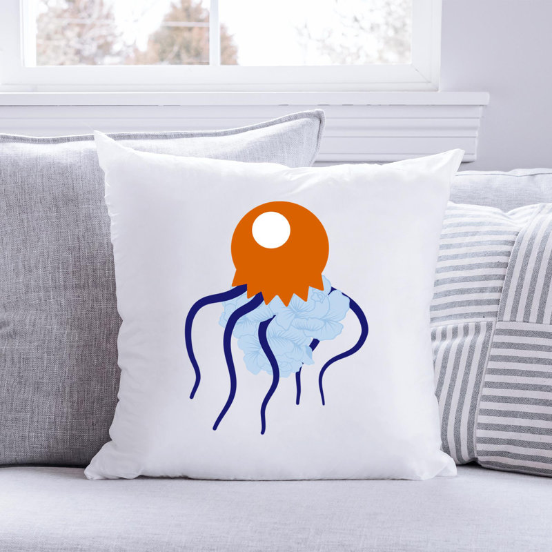 Nautical Sea Life_244 - Coussin décoratif en polyester, H 20 po x l 20 po