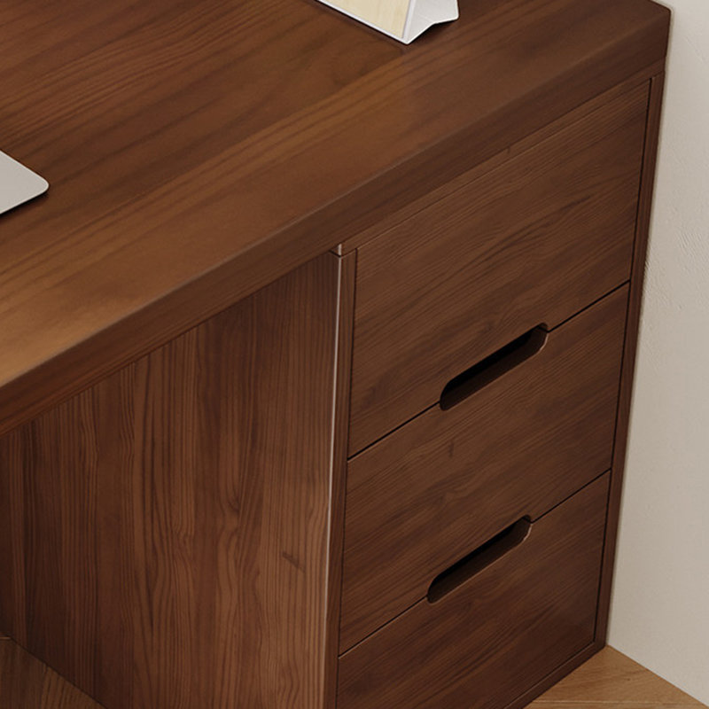 Modern Rectangular Solid Wood Desks with Drawers, 29.52" H x 86.61" W x 23.62" D