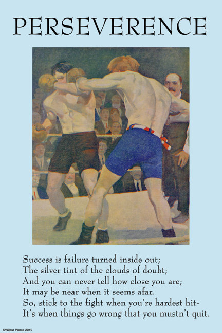« perseverence », affiche rétro, H 66 po x l 44 po