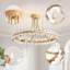 8-Light 24'' Chandelier Semi-Flush Mount Ceiling Light with Brushed Brass Finish and Ollivia Crystals