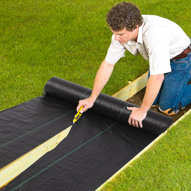 4*100Ft Black Weeding Cloth Polyethylene Foldable