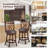 Red Barrel Studio Swivel Counter Height Dining Pub Chairs with Rubber Wood Legs