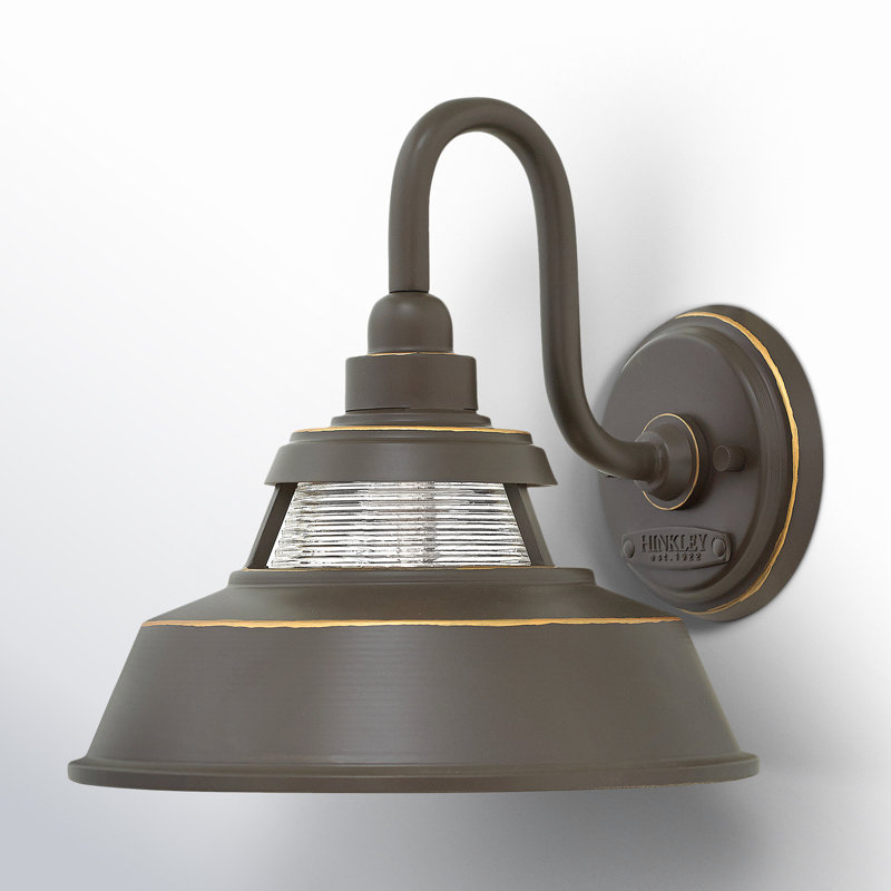 Troyer 1-Light Outdoor Wall Lantern, 10" H x 10" W x 10" D, Oil Rubbed Bronze