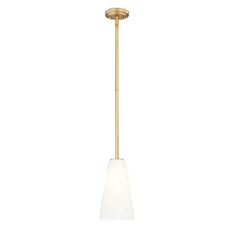 Luminaire suspendu moderne 1 lumière Tomy, H 56 po x l 6 po x P 6 po, Or