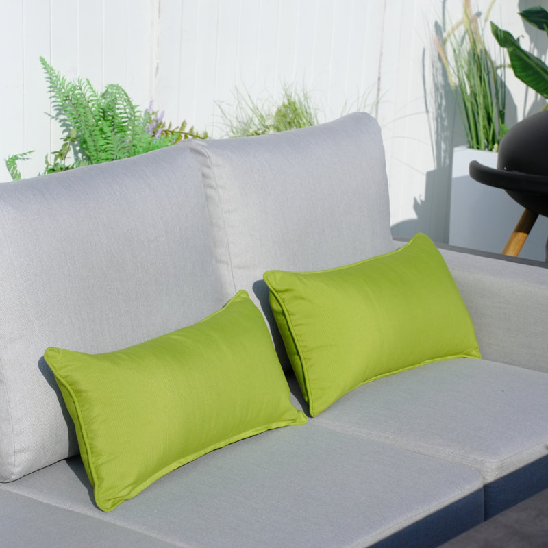Housse et insert de coussin intérieur / extérieur en polyester , 11,81 po x 21,65 po, Coton, Vert gazon